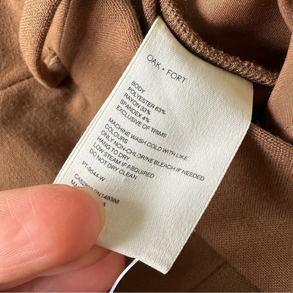 New Oak + Fort High Waisted Wide Leg Woven Pants Sz 0 - Picture 10 of 14